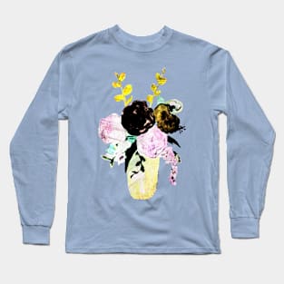 Vase of Roses in Grunge Long Sleeve T-Shirt